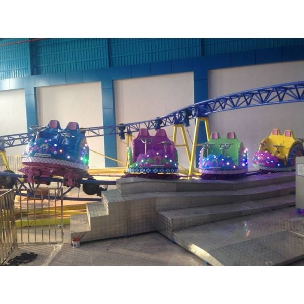 Thrilling Theme Park Kiddie Roller Coaster With Remote Control Unit And LED Lamps