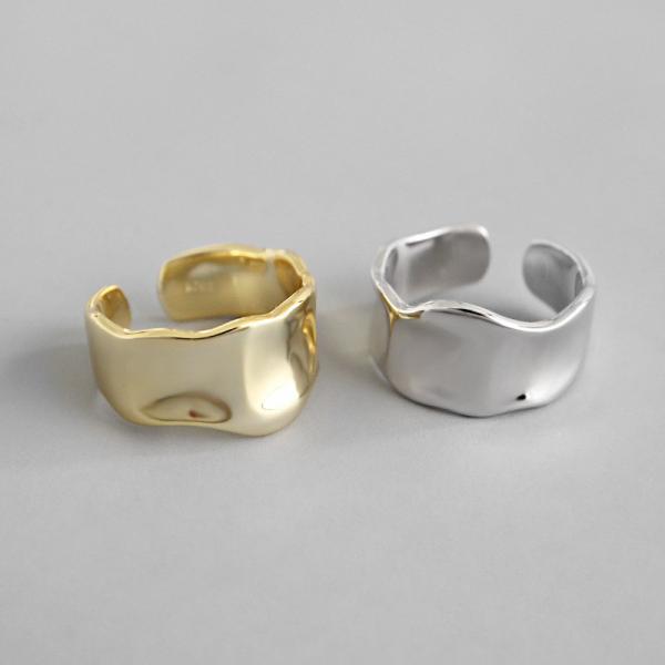 Buy Lanciashow Irregular Concave and Convex 925 Sterling Silver Open Ring For Women at wholesale prices