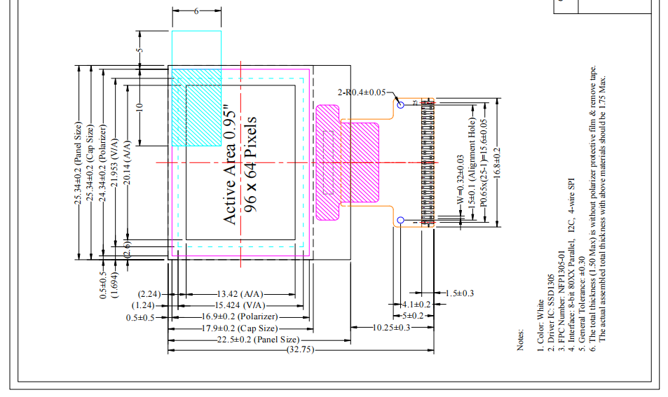 0.95'' OLED Monochrome Display Vehicle Controls Wide Temperature Tolerance OLED LCD