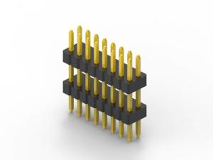 Quality 1.00mm pin header Single row R/A double plastic applied in navigation for sale