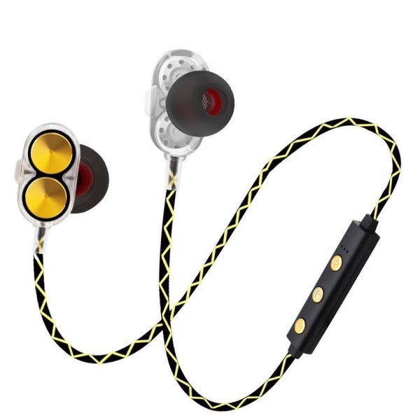 2018 New Innovative Product wireless ear buds headset with Mic total 4 speakers dual handsfree bluetooth earphone