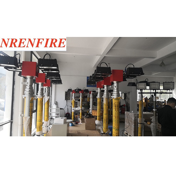 pneumatic telescopic mast light tower 7.6m pneumatic telescopic mast 4x1000W halogen lamps