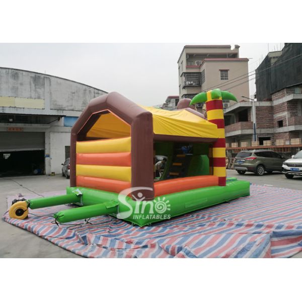 21x13 Kids Jungle Monkey Inflatable Combo Bouncy Castle For Theme Park