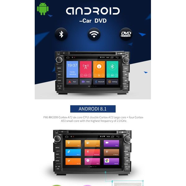 KIA CEED Android Double Din Stereo Player With SD Card Port USB LD8.1-5744