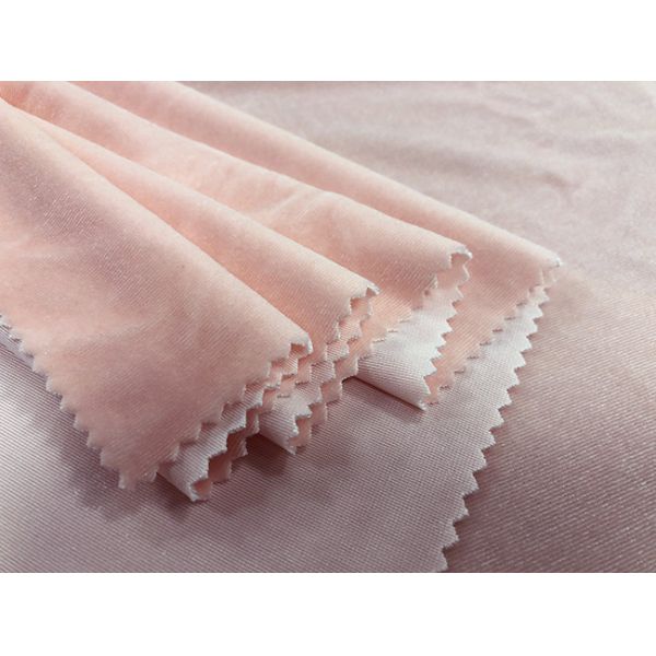 Stretchy Micro Velvet Fabric / Misty Rose Outdoor Velvet Fabric 160cm Width