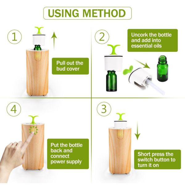 Light Wood Grain Portable USB Scent Nebulizer