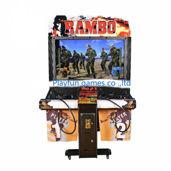 Hot Selling Coin Operated Indoor Arcade Game Machine Shooting Rambo Shooting Video Game Machine for Amusement Park
