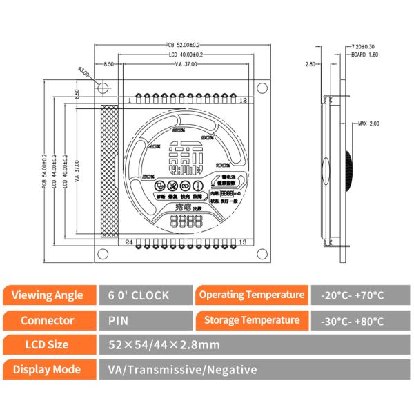 Close-up of LCD segment display