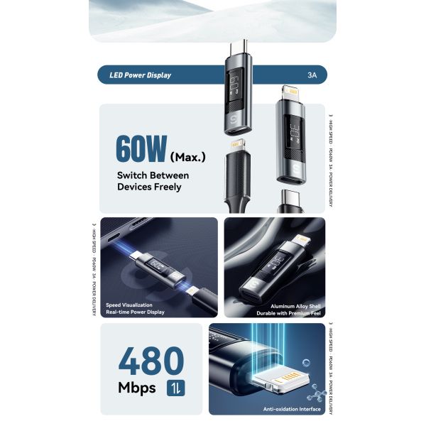 ESSAGER ES-OTG25 USB C To Lightning OTG Adapter For Apple IPhone