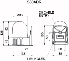 High Brightness Warning Light , Terminal Plate Built-in Type of Easy Wiring ,S80ADR Qligh