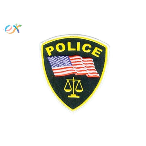 United States Police Embroidered Patch Twill Background Fabric Iron On Type
