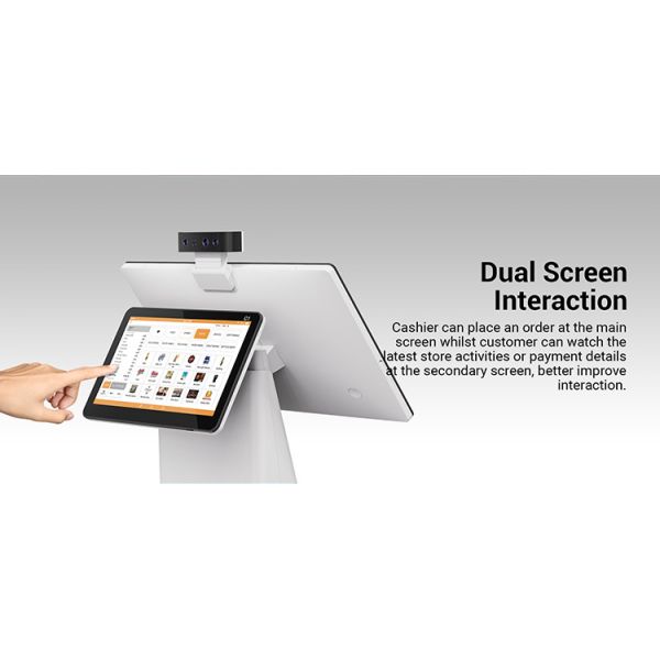 Dual Screen POS System Cash Register With 80mm Thermal Printer
