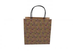 China Recycled Brown Eco Paper Shopping Bags With Handles Digital Printing on sale