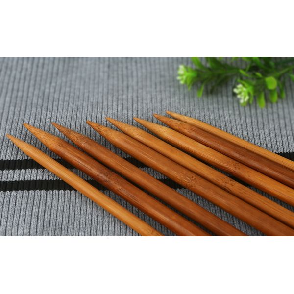 12Pcs Set Light Bamboo Circular Knitting Needles Single Pointed Knitting for Handmade DIY Knitting