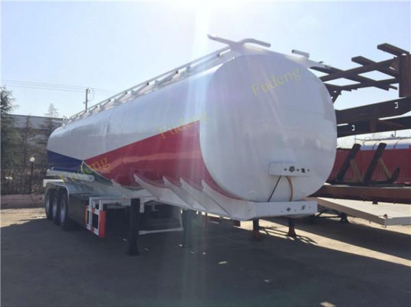 Oil Tanker Trailer With Lifting Front Axle , Tanker Truck Trailer Q345 Carbon Steel