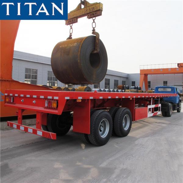 Buy TITAN 2 Axle Bogie Suspension Heavy Duty Semi Trailers 40ft Flatbed Trailer at wholesale prices