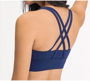 China Beauty Cross Back High Tension Push Up Solid Yoga Wear Sexy Yoga Clothing Sport Bra Top Fitness on sale