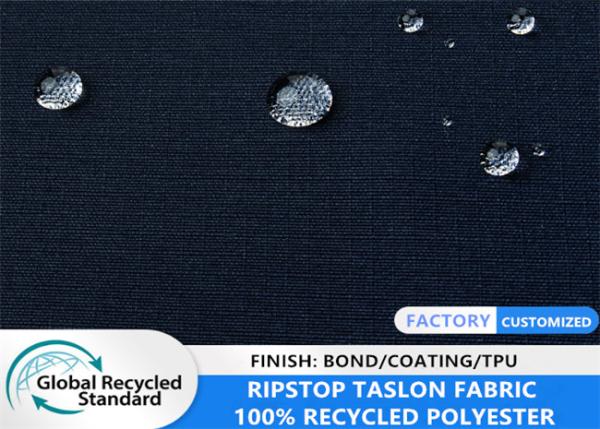 Buy 100% Recycled Matt Polyester 0.2 Ripstop Taslon Soft shell Cold proof Winter Jacket Fabric at wholesale prices