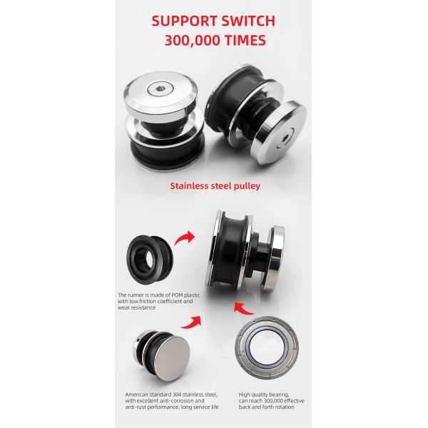 Door Hanging Sliding Door Kit Stainless Steel Shower Glass Sliding Door System