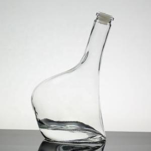 Quality Custom Made Heart Shaped Glass Bottle With Crown Cap And Lid Unique Design for sale
