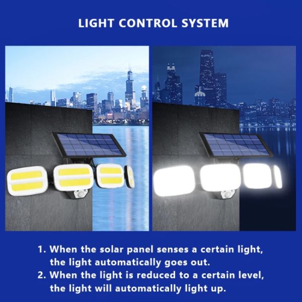 Wireless Big 6V 3W Panel Solar Motion Sensor Wall Light Waterproof