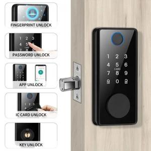 Quality Deadbolt Smart Code Lock Full Automatic Fingerprint Code Card Tuya WiFi Unlock for sale