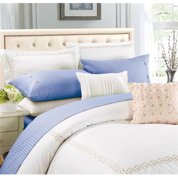 Sateen Stripe Solid Color 1800 Series Egyptian Cotton 4pcs Sheet Set