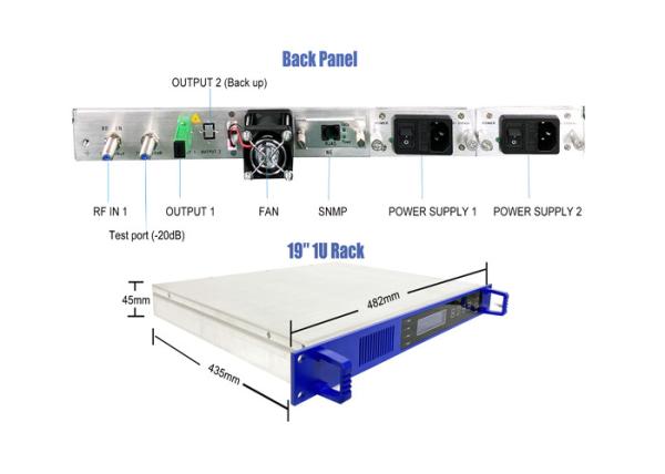 Buy 1550 Dual Module Direct Modulation Optical Transmitter Plug In Type Dual Power at wholesale prices