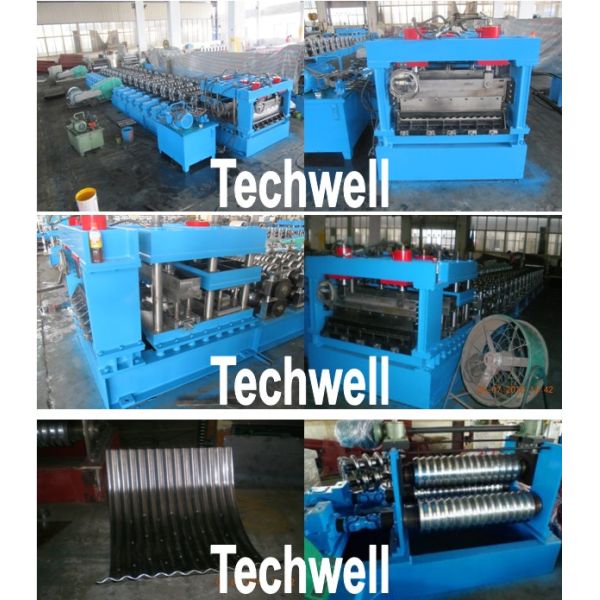 Automatic Custom Steel Corrugated Sheet Roll Forming Machine For Silo Wall Panel