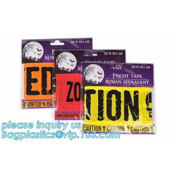 Caution Tape Halloween Red and White Banner Tape,EPI manufacturer in low price Halloween Caution Tape bagplastics packag