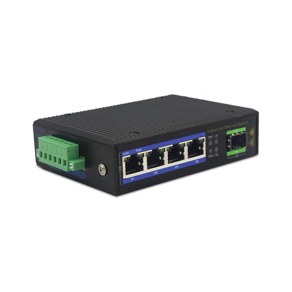 UT14FP-SFP unmanaged industrial 4x10/100Base-Tx POE+ 1x100M-Fx SFP ethernet switch DIN Rail