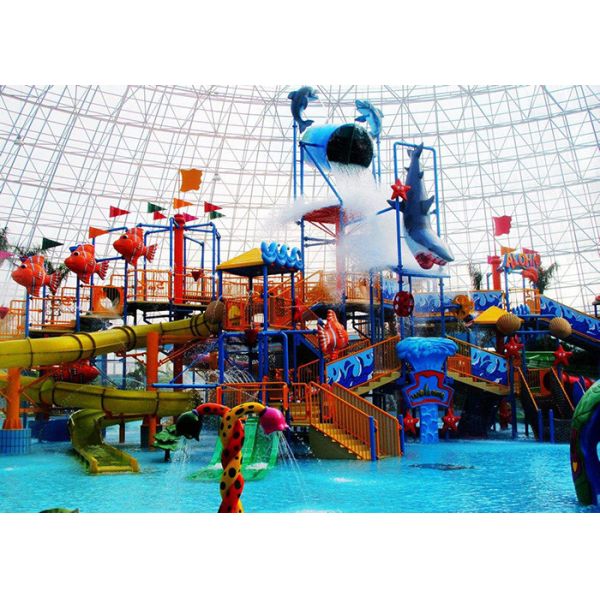 Mix Color Interactive Water Park Playground For Hotel Swimming Pool