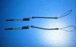 Black Plastic Safe Mini Spiral Elastic Pen Tethers Cord w/String Loop Ends