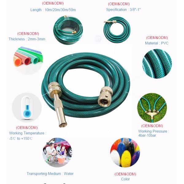 High Quality Food Grade Synthetic Fiber Net Nylon Braided Flexible PVC Garden Reinforced Hose