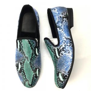 Quality Elegant Design Snakeskin Mens Loafers Wear Resistant Mens Leather Driving Shoes for sale