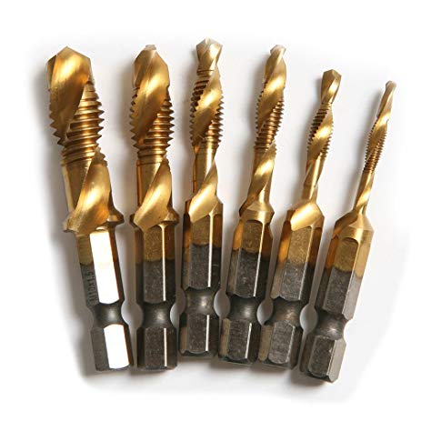 6pcs HSS Hex Shank Drill Bit Set M3-M10 for Metal Drilling