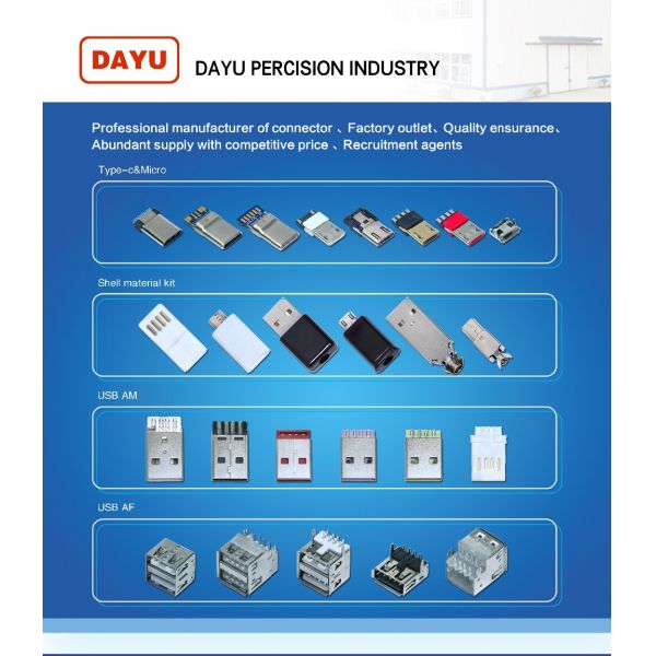 Usb 2.0 Male 4 Pin Micro Connector Copper Alloy / SPCC Shielding