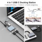 4-in-1 USB C to Dual 4K HDMI MST Adapter for Charging Data Transfer and Video