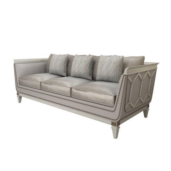 Hotel Lobby furniture modern Chinese style Solid wood Sofa set used Grey fabric cloth seating