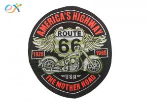 China Rectangle Embroidered Motorcycle Patches , Custom Made Patches For Leather Vests on sale
