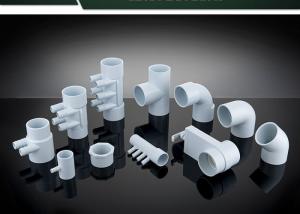 PVC Plumbing Parts Plastic Water Distribution Manifold , Tee , Elbow For Connecting