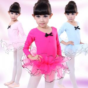 Quality girls swan long sleeved ballet dance dress uniforms performance clothing costumes for sale