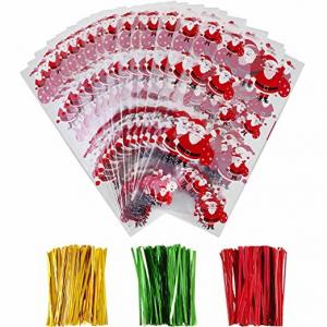 China OPP Christmas Cellophane Treat Bags/ Candy Cookie Packaging Bags with Twist Ties on sale