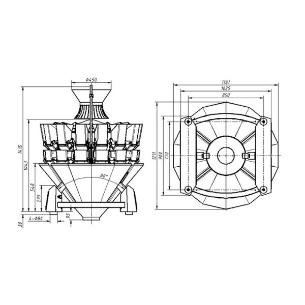 Mini Multihead 300g Weigher Packing Machine
