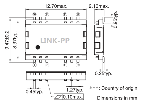 TLA-6T214ALF Lan Transformer 13F-33ANL 10/100BASE-T TLA-6T214ALF-T Low profile