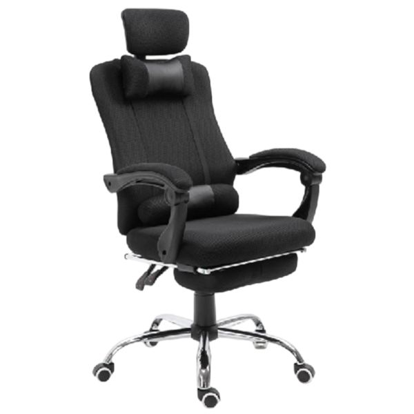 Multifunctional Ergonomic Mesh Office Chair With Integrated Footrest And Reclining Functionality 100mm Gas Lift Mesh Armrests