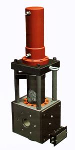 China Single Column Plastic Extrusion Screen Changer , Automatic Screen Changer With Inner Heating Device on sale