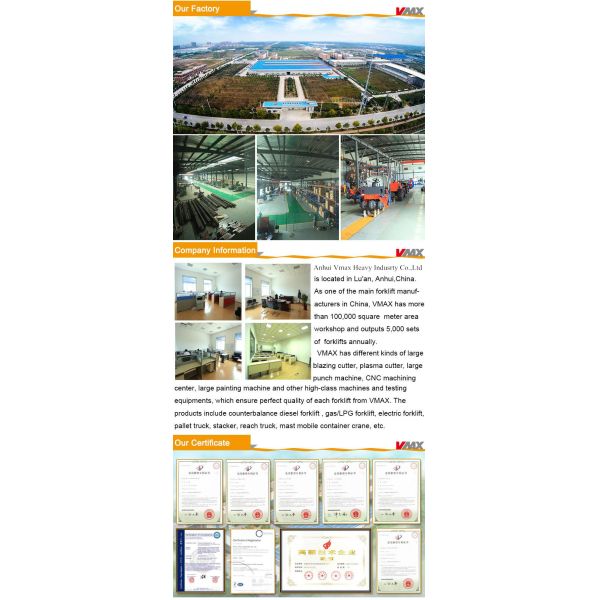 Red VMAX Most Efficient 12 Ton Forklift CPCD120 With Diesel Power Type