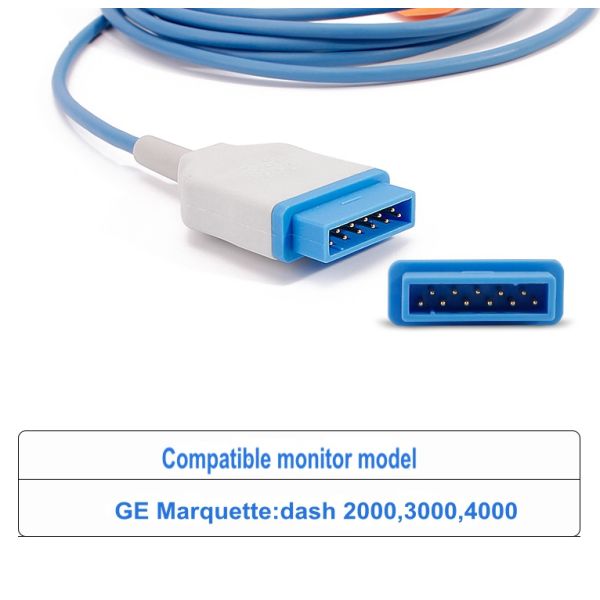 Blue Pediatric Clip 3m Reusable Spo2 Sensor Dash 2500 Ge Pulse Oximeter