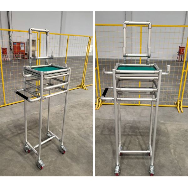 Material Rack System Made From The Third Generation Lean Pipe Aluminum Alloy Tube  Assemble Cart  Hand Trolley